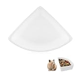 LuckyOpt Hamster Fressnapf, Keramik Hamsternapf Futter und Wassernapf, Anti-Flipping-Meerschweinchen-Schale für Hamster Igel Meerschweinchen Maus (Weiß)