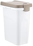 Stefanplast Futterbehälter, Futterbox, Vorratsbehälter, braun/weiß, 33x22x41cm, Kunststoff, Tierfütterung, Hunde, Katzen, Deckel luftdicht verschließbar