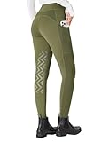 FitsT4 Sports Reithose Damen Reitleggings mit Rutschfestem Kniebesatz, Hohem Bund und Seitentaschen, Atmungsaktiv und Elastisch für Reitschule und Radfahren im Frühling Sommer