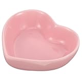 Ciieeo Keramik Hamsternapf Herzförmig Verschleißfester Futternapf für Kaninchen und Kleintiere Glatte Oberfläche Kompakter Haustier Wassernapf Pink