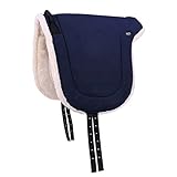 QHP Reitpad Pferd Bareback Pad 19 mm | Sicherer Halt | Komfortables Reiten | Praktische Größe (Navy, Full)