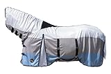 HKM Strong Fliegendecke mit Halsteil, Blau/Weiß/Grau, 145