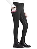FitsT4 Sports Kinder Reithose Mädchen Reitleggings Silikon Vollbesatz Hohe Taille Reiten Hosen mit 2 Seitlichen Reißverschluss Taschen und Gürtelschlaufen