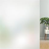 Lifetree Fensterfolie Blickdicht [44.5x200cm] – Selbstklebende Milchglasfolie für vollständige Privatsphäre, ohne Klebstoff und rückstandsfrei. Einfach anzubringen mit UV-Schutz für Büro und Zuhause