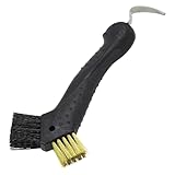 Imperial Riding Hufkratzer IRH Scraper, robuster Hufkratzer, Metallbürsten-Reiniger mit ergonomischem Griff, Hufauskratzer mit patentiertem Design & Glamour-Look, Schwarz-Schwarz