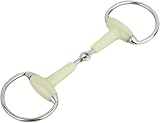 Equinate Olivenkopfgebiss mit Apfelgeschmack 18mm einfach gebrochen 12,5cm | Anatomisch geformtes maulfreundliches Gebiss mit sanfter Einwirkung | Lasergraviert