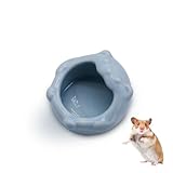 LuckyOpt Kleiner Keramik-Hamsternapf, leicht zu reinigen Anti-Flipping Kleintiernäpfe, Hamster Futter- und Wassernapf für Zwerghamster Papageien (Blau)