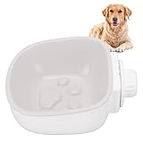 Crate Dog Bowl, Pet Crate Hanging Bowl Zur Verhinderung des Erstickens, Geruchlos, Slow Food, Spülmaschinenfest für Kleine Hunde (Grau)
