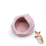 LuckyOpt Kleiner Keramik-Hamsternapf, leicht zu reinigen Anti-Flipping Kleintiernäpfe, Hamster Futter- und Wassernapf für Zwerghamster Papageien (Rosa)