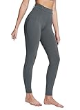 Baleaf Damen Winter-Reithose Fleece Vollbesatz Reißverschluss-Taschen Leggings Grau XL