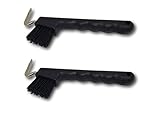 Pferdelinis Hufkratzer für Pferde Esel Ziegen Huf mit extra Stabiler Bürste und ergonomischen Griff (2X schwarz)