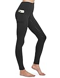 FitsT4 Sports Damen Winterreitleggings Silikon Vollbesatzreithose mit Fleecefutter mit Handytasche und Gürtelschlaufen,Schwarz,S
