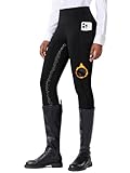 DMVOD Damen Winter Reitleggings mit aktiver Silikon-Grip Vollbesatz - Reithosen für Frauen Fleece Gefüttert
