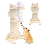 Encuryna Hamster Wasserflaschenständer aus Holz mit 75ml Nagertränke