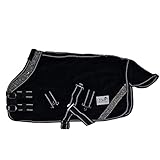 Fleece Schwarz Grau Decke Abschwitzdecke Minipony Glitzer Minishetty Shetty Falabella 60 65 70 75 80 85 90 95 100 (70)