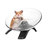 Hamster Fliegende Untertasse, Leises Hamster Laufrad aus Kunststoff Mit Stützrahmen, Transparentes Rad, Übungsrad Spielzeug für Rennmäuse, Mäuse oder andere Haustiere Stressabbau