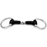 Equine Smile ES0234 Gebiss Olivenkopfgebiss Olivenkopftrense Einfach Gebrochen mit Gummi aus Edelstahl Gebissstärke 20 mm (12.5 cm)