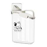 Katzenfutter Aufbewahrung 2.8L Trockenfutter Aufbewahrung Container mit Tragbarer Griff und Messbecher Tierfutter Vorratsdose Luftdichte Hundefutter-Box BPA-freier Kunststoff,Transparent,Travel