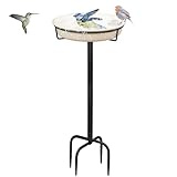 Giyiprpi 35.5in Vogeltränke Groß - Vogelbad Garten für Wildvögel, Futter Schale Wasserstelle Stehend, Frostsicher Winterfest (D)