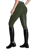 DMVOD Damen Reitleggings mit aktiver Silikon-Grip Vollbesatz - Reithosen für Frauen