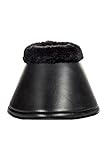 HKM 7542 Hufglocken Isa aus Lederimitat, Springglocken, Glittereffekt, schwarz/glitter M