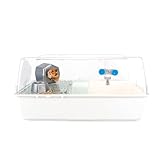 Ferplast Hamsterkäfig, Mäusekäfig MINI Duna Hamster Zweistöckiger Kleiner Käfig, Lüftungsgitter, Transparentes Dach, Zubehör inklusive, aus weiß lackiertem Metall und Kunststoff, 55 x 39 x H 27 cm