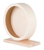 TRIXIE Holz-Laufrad ø 21 cm - unbehandelt - geschlossene Lauffläche mit Kork-Bezug - leichtgängiges Kugellager - 21 x 24 x 10 cm - 60922