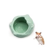 LuckyOpt Kleiner Keramik-Hamsternapf, leicht zu reinigen Anti-Flipping Kleintiernäpfe, Hamster Futter- und Wassernapf für Zwerghamster Papageien (Grün)