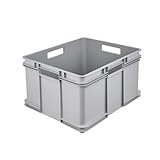 keeeper Transportbox mit Tragegriffen, Euro-Box XXL, 52 x 43 x 28 cm, Bruno Eco Line, Grau (Eco Stone Grey)