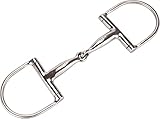 Equinate D-Ring Trense Edelstahl 16mm einfach gebrochen 14,5cm - Anatomisch geformtes maulfreundliches Gebiss mit sanfter Einwirkung - Lasergravierte Größenangabe