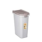 Stefanplast Futterbehälter, Futterbox, Vorratsbehälter, braun/weiß, 39x24x51cm, Kunststoff, Tierfütterung, Hunde, Katzen, Deckel luftdicht verschließbar