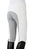 PFIFF Damenreithose mit Ledersitz mit grauem Sitz, weiß, 36