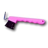 Pferdelinis Hufkratzer für Pferde Esel Ziegen Huf mit extra Stabiler Bürste und ergonomischen Griff (Pink (1x))