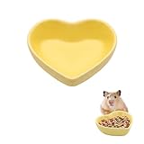 LuckyOpt Hamsternapf, Keramik Herzförmiger Haustiernapf, Waschbare Futter- und Wassernäpfe für Kleintiere für Hamster, Meerschweinchen, Rennmäuse, Igel, Chinchilla, Papagei