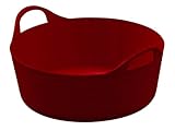 Kerbl Trog FlexBag rot (Flexibler Futtertrog, Müslischüssel, Fassungsvermögen 15 Liter, Futtereimer mit Zwei Griffen) 3210247