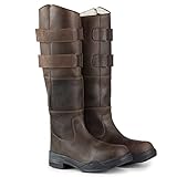 HORZE Damen Winterreitstiefel Rovigo, Thermo Reitstiefel Leder, Reitstiefel Nubuckleder, Braun, 35