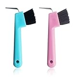 COYUN 2 Stück Hufkratzer Pferdekopf Hufauskratzer mit Bürste 2 in 1 Hufauskratzer Pferdepflege Zubehör Hufkratzer Antirutschgriff Pferd Grooming Tools für Saubere Hufe zur Hufpflege(Zufällige Farbe)