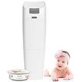 Spross® Windeleimer inkl. 1 Nachfüllkassette • Geruchsdichter Windelmülleimer mit Hygieneverschluss & Hochbarriere-Folie • Einhandbedienung Windel Eimer • Baby Wickeleimer Made in Germany