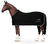 Equinate Abschwitzdecke Orlando aus Fleece mit Widerristpolster 155cm Schwarz
