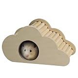 NANEEZOO Hamster Haus aus Holz Hamsterhaus Treppen Spielzeug, Versteck mit Kletterleiter für Hamster, Gerbils, Mäuse und Kleintiere
