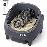Selbstreinigende Katzentoilette mit App-Steuerung, Extra große Kapazität, Geruchsfrei, Automatische Katzentoilette, Sicherheitssensoren, Ultra-Leise