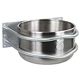 Kerbl Aluminium-Futtertrog, Futterbehälter, zur geraden Montage, 44x38x23cm, 18l, Aluminium, Innen-Ø35cm, Pferde, Rinder, mit Ablaufstopfen