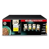 SHEBA Adult Katzenfutter nass - 40x85g Portionsbeutel - Geflügel Variation in Sauce - Nassfutter für Katzen - 1 Großpackung
