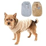 HTTDSLF 2 Stück Hundepullover für kleine Hunde mit D-Ring, Hundepullover Kleine Hunde, Perfekte Hundejacke Chihuahua, Winterjacken Hunde, für Kleine Mittelgroße Hunde und Katzen