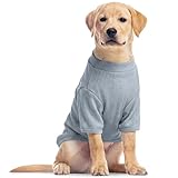 Dünner Hunde T-Shirt für große Hunde – Elastischer Hundepullover aus Rippstrick für Deutscher Schäferhund, Golden Retriever & Husky, Atmungsaktiv & Weich Hundeshirt, Himmelsblau XXL