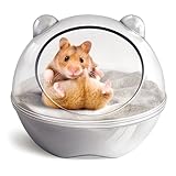JOYIAL Hamster Bad, Hamster Badewanne Box, Sandbadbehälter, Hamstertoilette und Sandkasten, Kleintierspielzeug, Sandbadebox für Hamsterkäfig-Zubehör, SandBad Spielzeug (11 x 11 x 8.8cm)