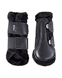 4Horses Gamaschen Soft Protect Mesh Pro, atmungsaktive Pferdegamaschen mit 3D-Mesh, Polsterung und Teddyfell-Kranz