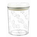 TRIXIE Futter- und Snackdose - luftdicht verschließbar - hält das Futter frisch - schützt vor Feuchtigkeit - spülmaschinengeeignet - 1,5 l Fassungsvermögen - ø 12 x 17,5 cm - transparent/weiß - 24664