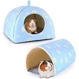 Hedgeink Meerschweinchen Haus & Tunnel Set – Kuschelhaus & Spielzeug für Kaninchen, Meerschweinchen, Frettchen und andere Kleintiere
