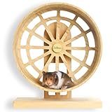 ZulBozz Hamsterrad aus Bambus Ø 28 cm – Leises Holz-Laufrad mit Höhenverstellung | Für Große Syrische Hamster, Zwerghamster, Rennmäuse & Mäuse